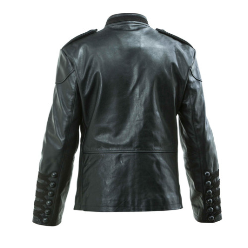 Leather Hussars Jacket with Black Frogging