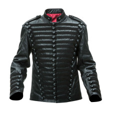 Leather Hussars Jacket with Black Frogging