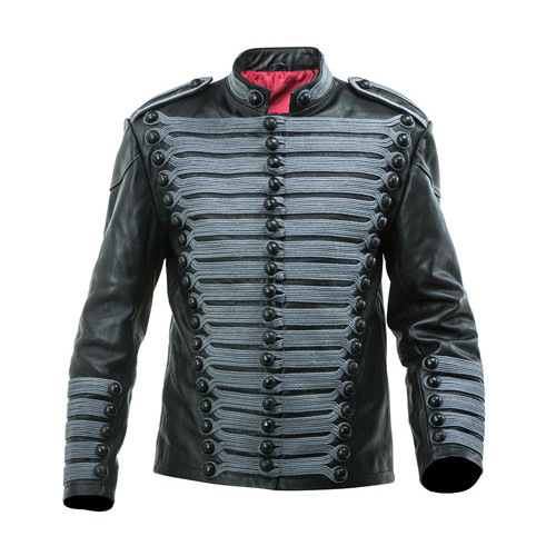Leather Hussars Jacket with Grey Frogging