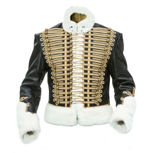 Leather Hussars Jacket with Gold Frogging