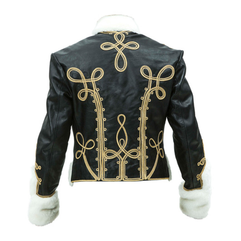 Leather Hussars Jacket with Gold Frogging
