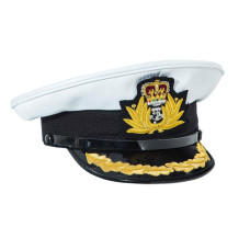 WW2 British Royal Navy Commanders peaked cap white top