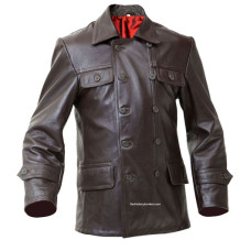 WW2 Soviet Red Army tank crew leather jacket - brown leather - vintage leather jacket