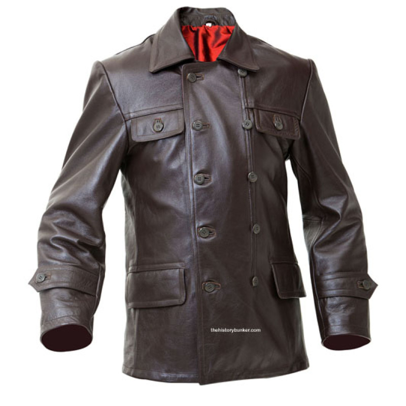 WW2 Soviet Red Army tank crew leather jacket - brown leather - vintage leather jacket