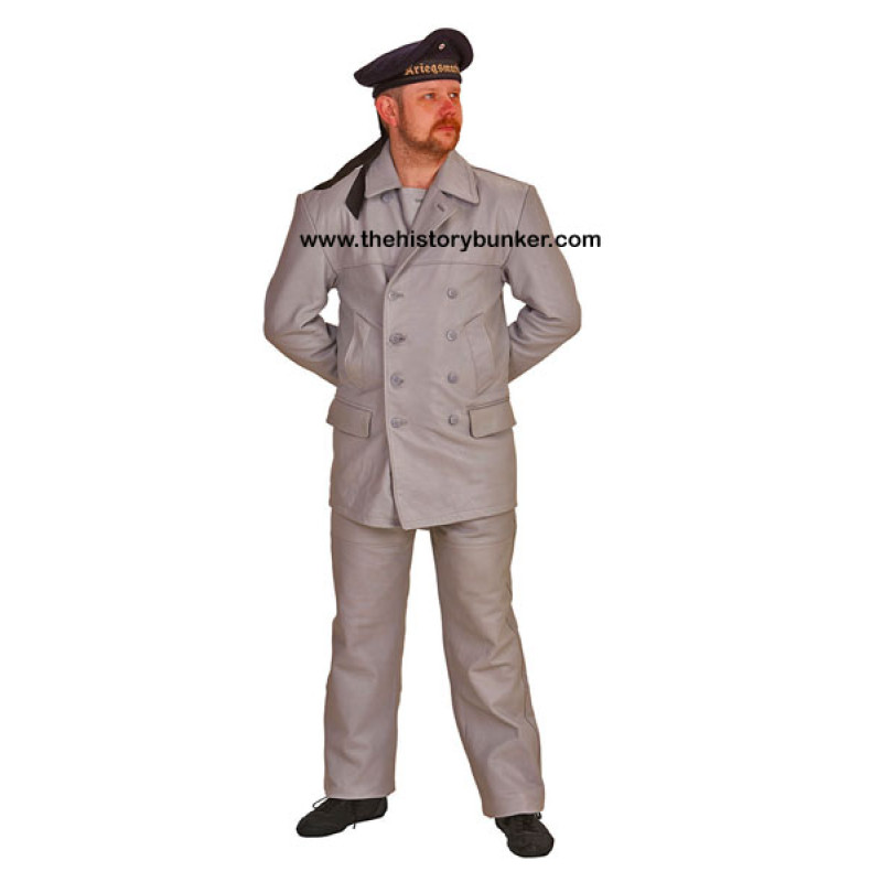 U-boat Deck leather jacket trousers and hat set - Kriegsmarine leather foul weather uniform