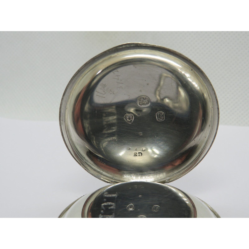 1860 Fusee Full Hunter pocket watch solid silver case