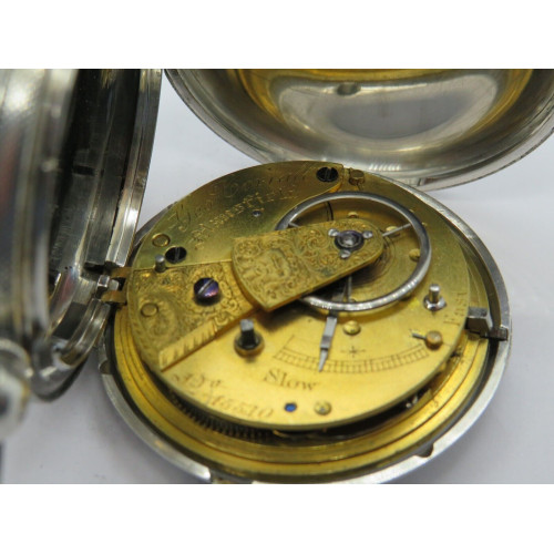 1860 Fusee Full Hunter pocket watch solid silver case