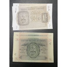 MILITARY PROP HIRE - British army money 1 shilling and 2 and 6 notes