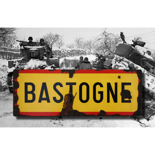 Bastogne - Vintage Road and Place Name Sign