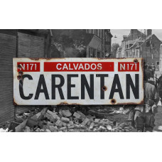 Carentan - Vintage WW2 Road And Place Name Sign