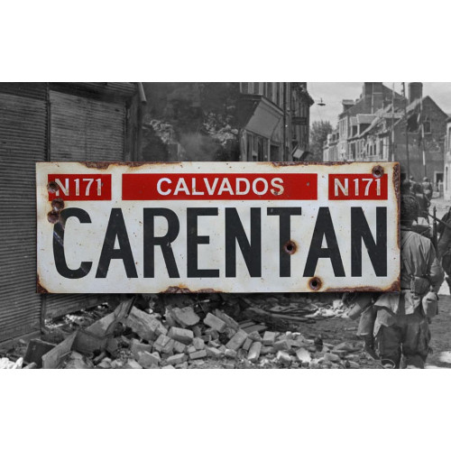Carentan - Vintage WW2 Road And Place Name Sign
