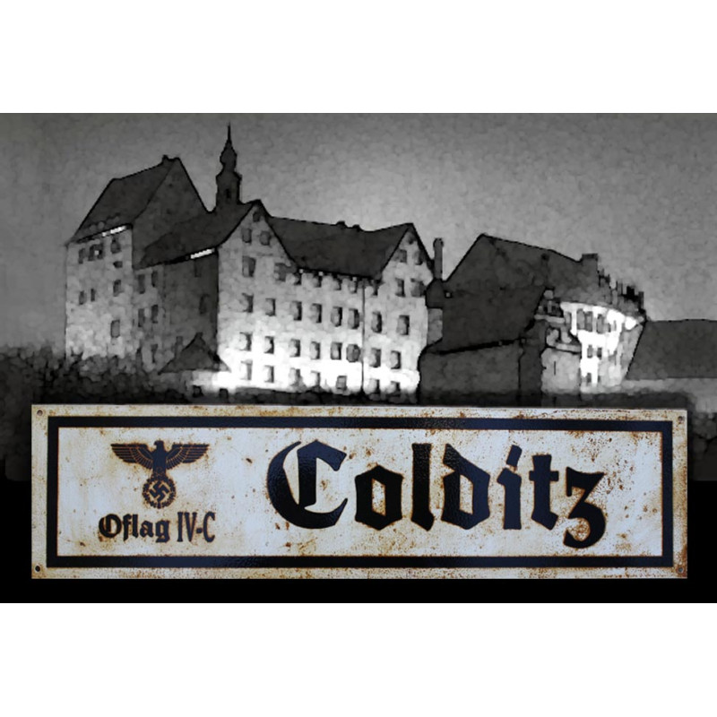 Colditz - Vintage WW2 Road And Place Name Sign