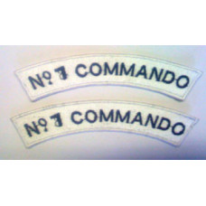 No 7 Commando shoulder titles - 1 pair white