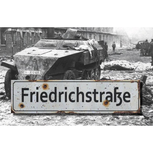 Friedrichstrasse - Vintage WW2 Road And Place Name Sign