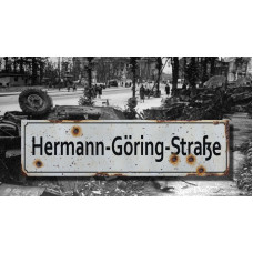 Herman Goring Strasse - Vintage WW2 Road and Place Name Sign