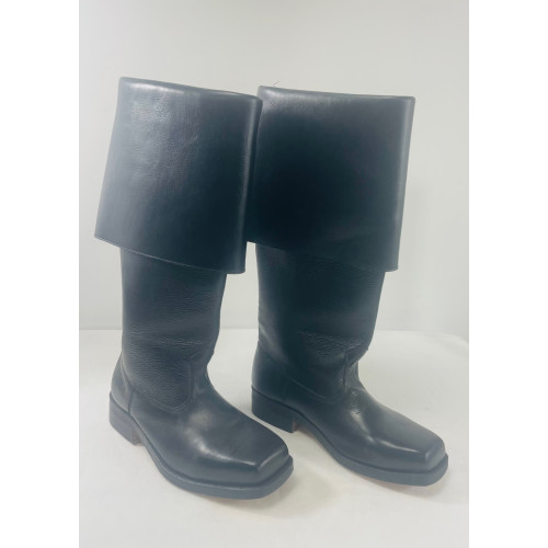 18th Century Square Toe Boots - black