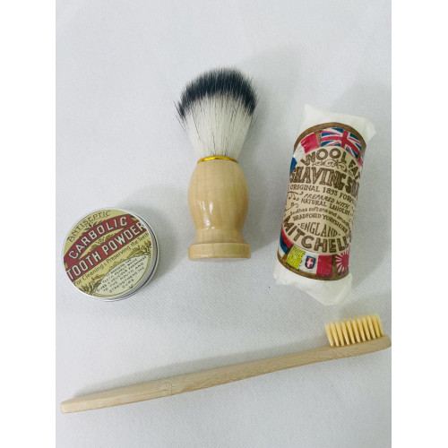 MILITARY PROP HIRE - WW1 Shaving and Toothbrush set