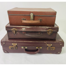 MILITARY PROP HIRE - Child Evacuee suitcases x 3
