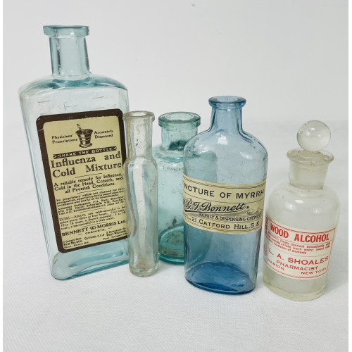 MILITARY PROP HIRE - GLASS MEDICINE BOTTLES  