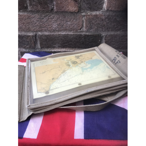 MILITARY PROP HIRE - 1944 WW2 British officers map case and map