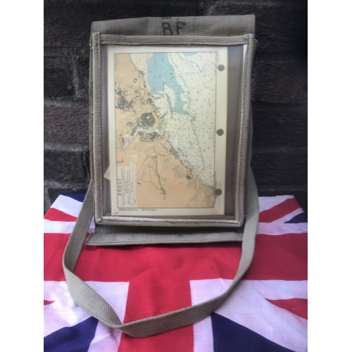 MILITARY PROP HIRE - 1944 WW2 British officers map case and map