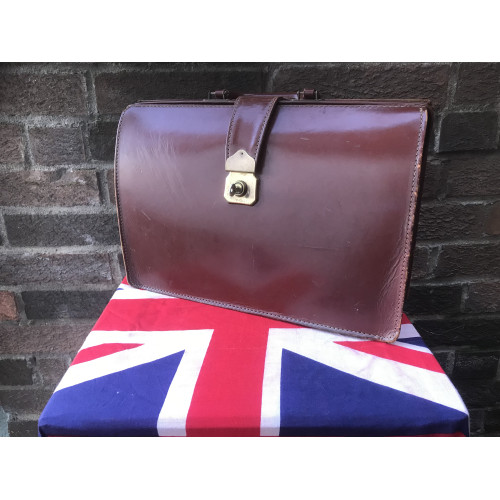 MILITARY PROP HIRE - Vintage leather brief case