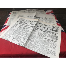 MILITARY PROP HIRE - 1939 - 45  WW2 newspapers - BUNDLE