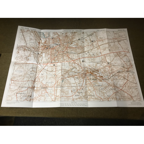 MILITARY PROP HIRE - WW2 British Map of Dortmund Germany 1945