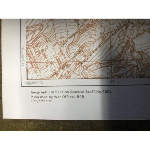 MILITARY PROP HIRE - WW2 British Map of Witten Germany 1945