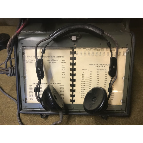 MILITARY PROP HIRE - WW2 radio wave finder with mike and headset