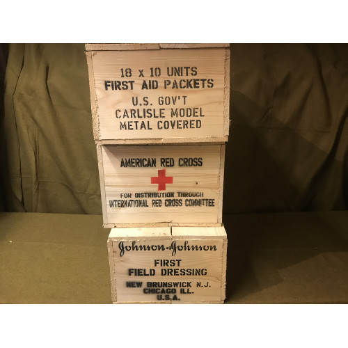 MILITARY PROP HIRE - WW2 US Lend Lease medical supplies crates