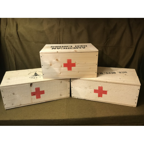 MILITARY PROP HIRE - WW2 US Lend Lease medical supplies crates