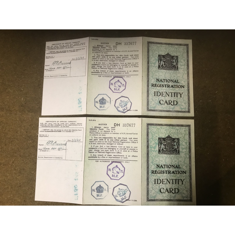 MILITARY PROP HIRE - British WW2 Identity card
