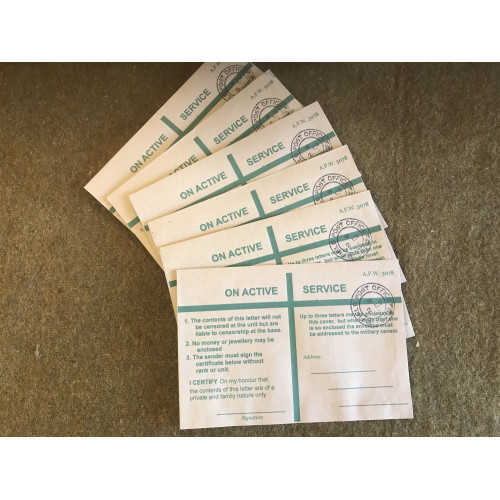 MILITARY PROP HIRE - British WW2 On Active Service envelopes