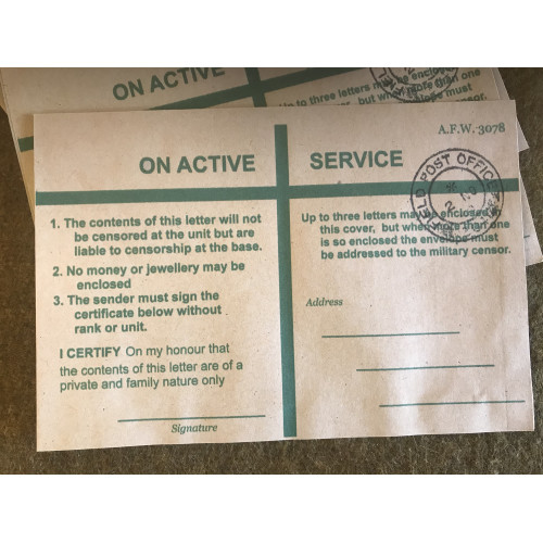 MILITARY PROP HIRE - British WW2 On Active Service envelopes