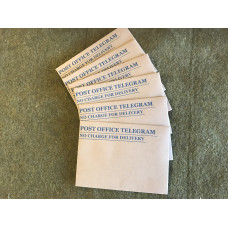 MILITARY PROP HIRE - British WW2 Telegram envelopes