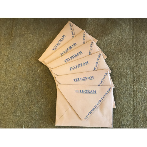 MILITARY PROP HIRE - British WW2 Telegram envelopes