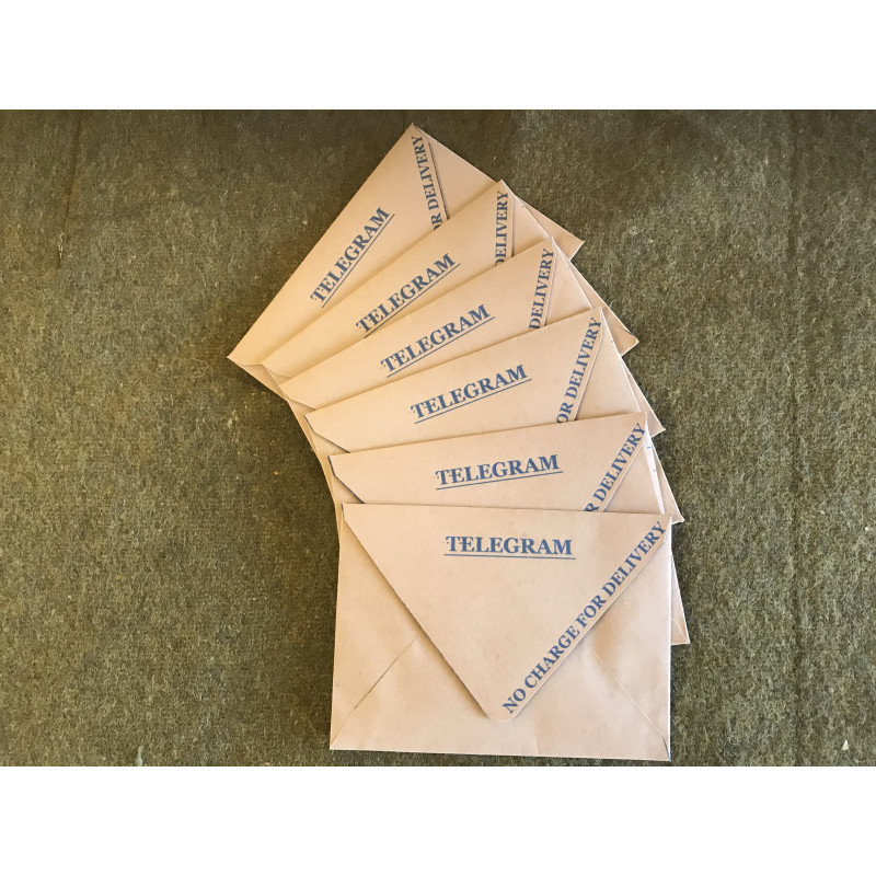 MILITARY PROP HIRE - British WW2 Telegram envelopes