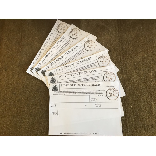 MILITARY PROP HIRE - British WW2 Telegram forms
