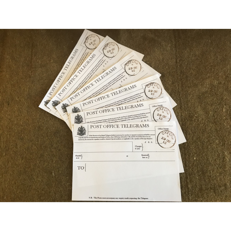 MILITARY PROP HIRE - British WW2 Telegram forms