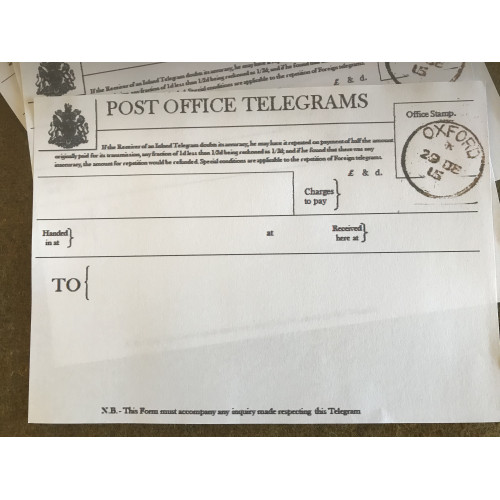 MILITARY PROP HIRE - British WW2 Telegram forms