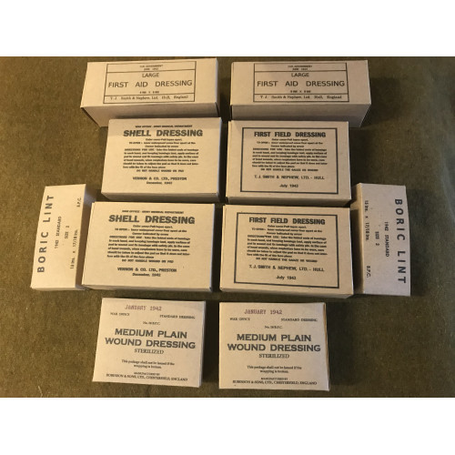 MILITARY PROP HIRE - Red Cross medical field dressing boxes