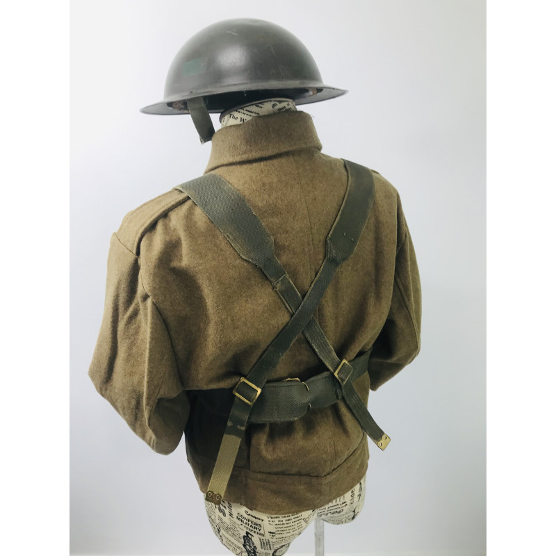 WW2 British Army soldier Uniform with webbing and helmet for hire
