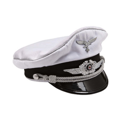 WW2 Luftwaffe officers white cotton visor Cap
