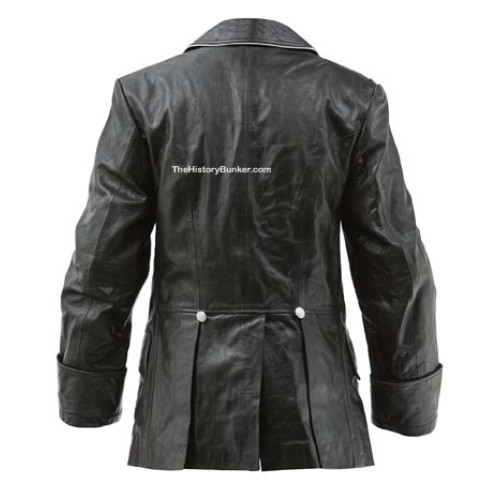 WW2 German Allgemeine SS officers M32 tunic in black leather