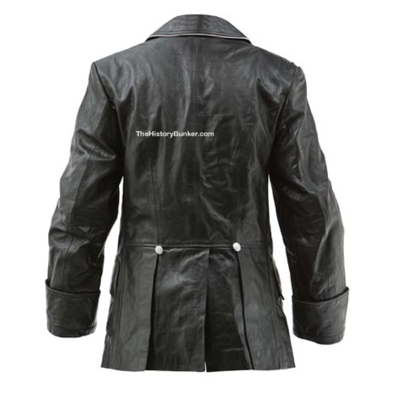 WW2 German Allgemeine SS officers M32 tunic in black leather
