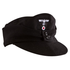 WW2 German WW2 M43 Field Cap - Black wool with insignia