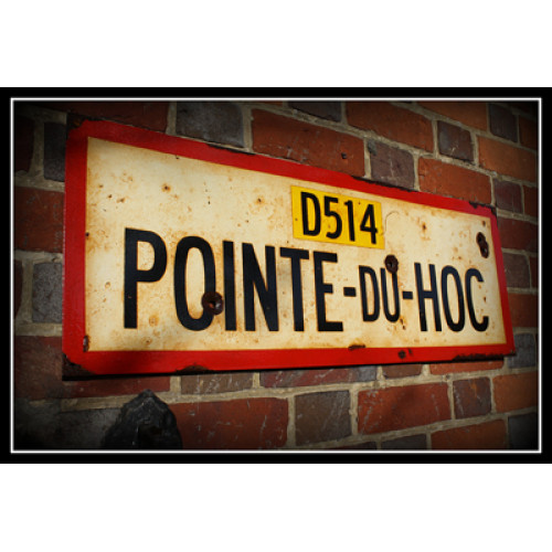 Pointe du Hoc - vintage WW2 road and place name sign