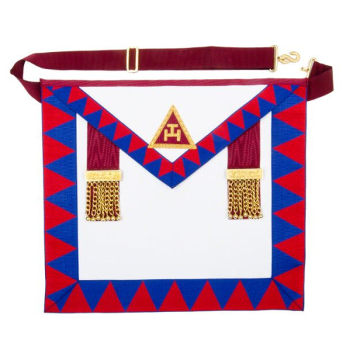 Masonic Royal Arch Principals Apron With Embroidered Taus Chapter