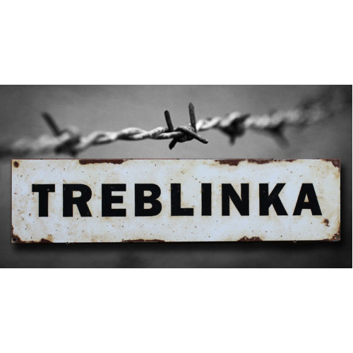 Treblinka - vintage WW2 road and place name sign
